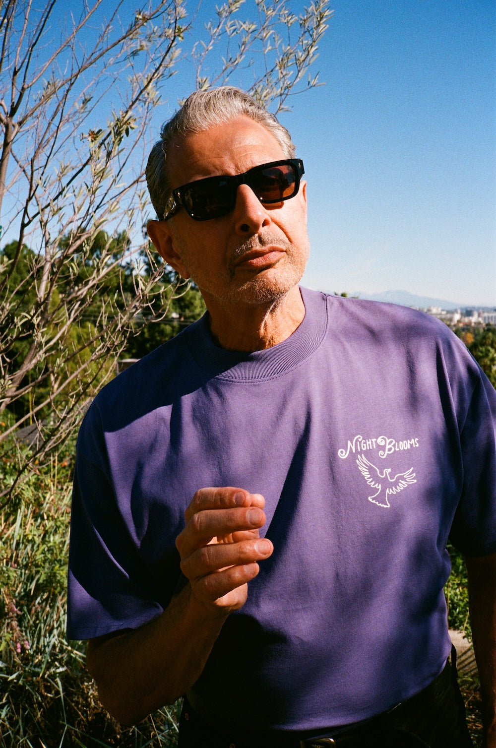 Jeff Goldblum And The Mildred Snitzer Orchestra - Night Blooms Tee - Purple
